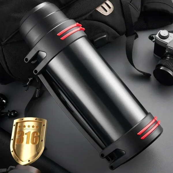 DUTRIEUX Household Stainless Steel Thermos Bottle High-capacity Outdoors Motion Mountain Climbing Water Bottle Thermos Cup 2
