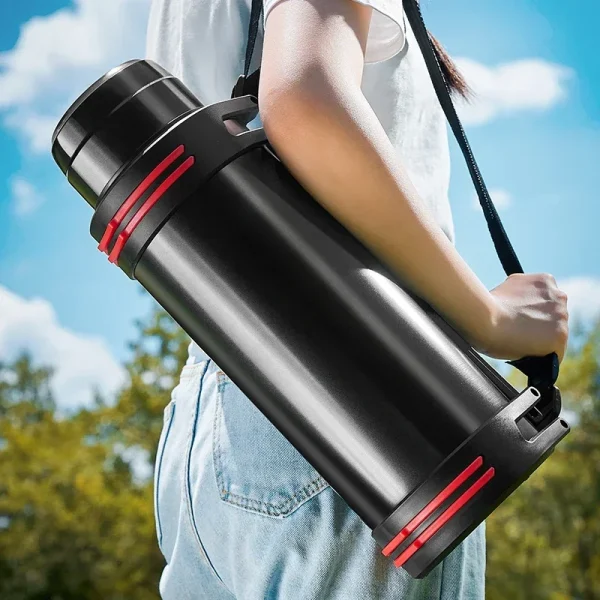 DUTRIEUX Household Stainless Steel Thermos Bottle High-capacity Outdoors Motion Mountain Climbing Water Bottle Thermos Cup 5