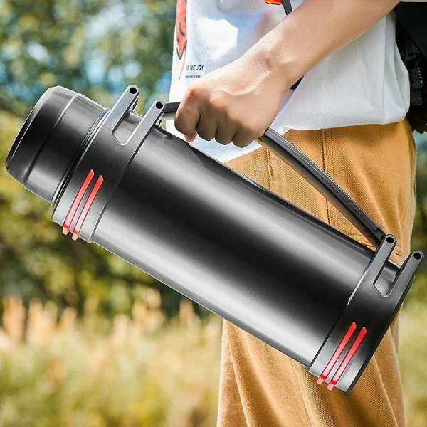 DUTRIEUX Household Stainless Steel Thermos Bottle High-capacity Outdoors Motion Mountain Climbing Water Bottle Thermos Cup 6