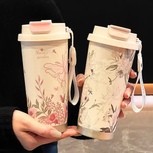 500ML Ceramic Thermo Cafe Coffee Mug Car Thermos Mug LeakProof Travel Thermo Cup for Tea Water Coffee Insulated Cup Drinkware 1
