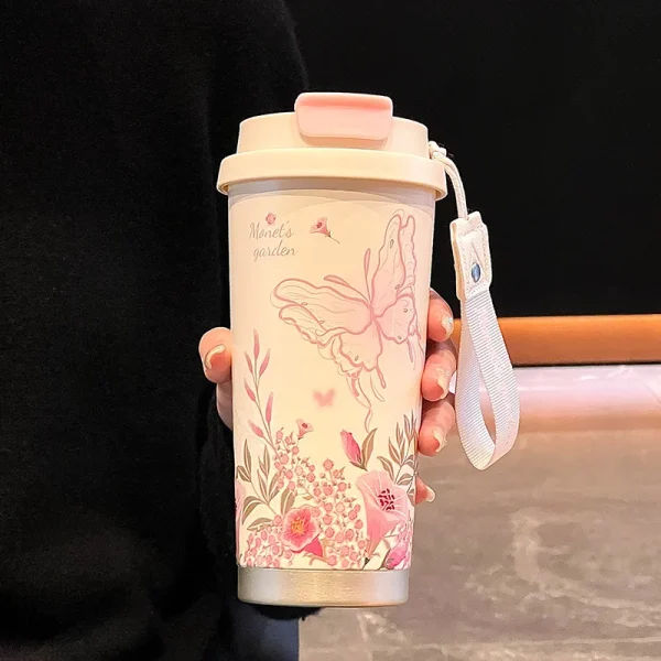 500ML Ceramic Thermo Cafe Coffee Mug Car Thermos Mug LeakProof Travel Thermo Cup for Tea Water Coffee Insulated Cup Drinkware 2