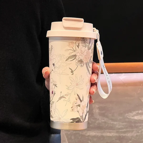 500ML Ceramic Thermo Cafe Coffee Mug Car Thermos Mug LeakProof Travel Thermo Cup for Tea Water Coffee Insulated Cup Drinkware 3