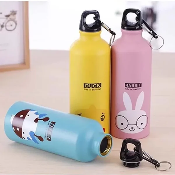 500ML Cartoon Aluminum Water Bottle Cute Animal Print  Stainless Steel Water Bottle with Lid Insulated Mug Coffee Mug 2