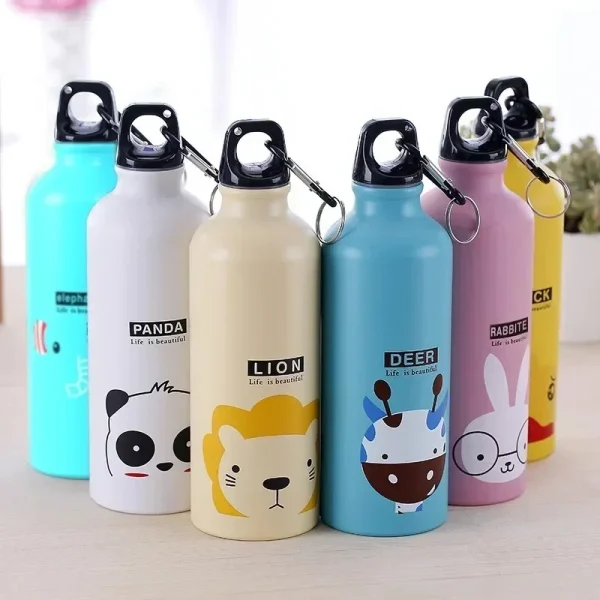 500ML Cartoon Aluminum Water Bottle Cute Animal Print  Stainless Steel Water Bottle with Lid Insulated Mug Coffee Mug 3