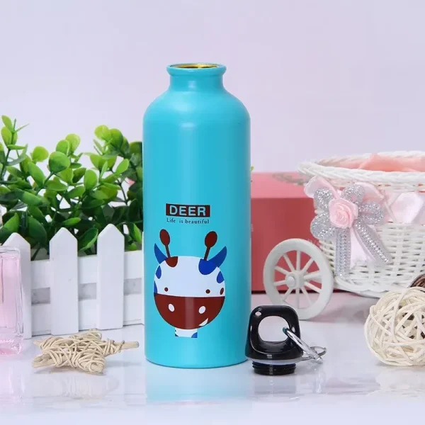 500ML Cartoon Aluminum Water Bottle Cute Animal Print  Stainless Steel Water Bottle with Lid Insulated Mug Coffee Mug 5