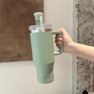 Tyeso 30oz/40oz Stainless Steel Water Bottles with Handle Straw Car Mug Travel Cups Thermal Iced Vacuum Insulated Coffee Cups 1