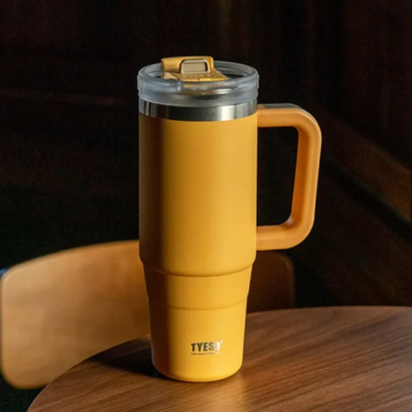 Tyeso 30oz/40oz Stainless Steel Water Bottles with Handle Straw Car Mug Travel Cups Thermal Iced Vacuum Insulated Coffee Cups 2