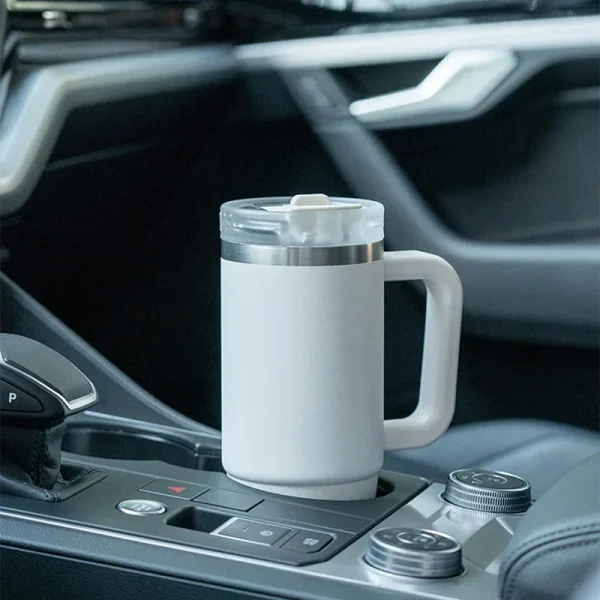 Tyeso 30oz/40oz Stainless Steel Water Bottles with Handle Straw Car Mug Travel Cups Thermal Iced Vacuum Insulated Coffee Cups 5