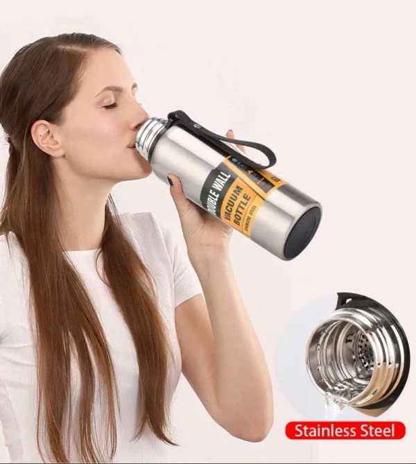 500/1000/1500ml Stainless Steel Thermos Large Capacity Vacuum Flask Portable Insulated Tumbler with Rope Thermo Bottle 2