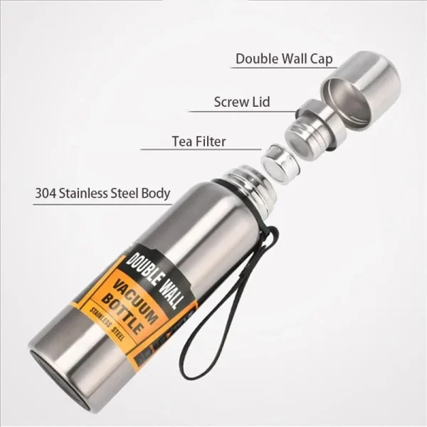 500/1000/1500ml Stainless Steel Thermos Large Capacity Vacuum Flask Portable Insulated Tumbler with Rope Thermo Bottle 3