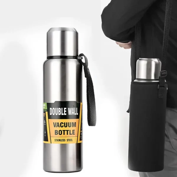 500/1000/1500ml Stainless Steel Thermos Large Capacity Vacuum Flask Portable Insulated Tumbler with Rope Thermo Bottle 4