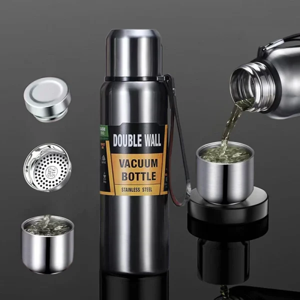 500/1000/1500ml Stainless Steel Thermos Large Capacity Vacuum Flask Portable Insulated Tumbler with Rope Thermo Bottle 5