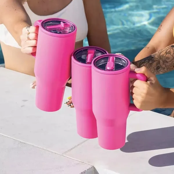 40 oz Insulated Tumbler with Handle Straw Double Wall Vacuum Leakproof Thermal Iced Travel Mug Hot Drink Coffee Cup with Lid 4