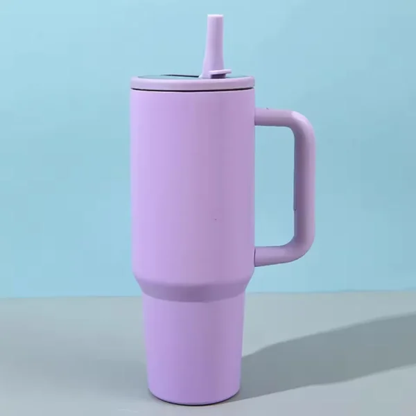 40 oz Insulated Tumbler with Handle Straw Double Wall Vacuum Leakproof Thermal Iced Travel Mug Hot Drink Coffee Cup with Lid 6