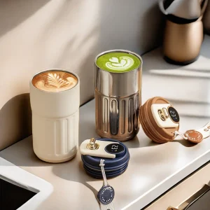 450ML Thermo Cafe Coffee Mug Car Thermos Mug 316 Stainless Steel Travel Thermo Cup for Tea Coffee Smart Display Temperature 1