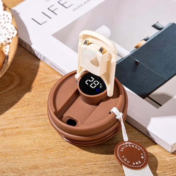 450ML Thermo Cafe Coffee Mug Car Thermos Mug 316 Stainless Steel Travel Thermo Cup for Tea Coffee Smart Display Temperature 3