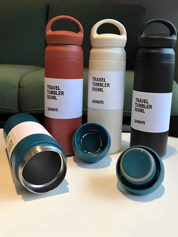 500ml Thermos Cups Coffee Mug Insulated Water Bottle Stainless Steel Thermal Tumbler Vacuum Flask Portable Travel Office Mugs 2