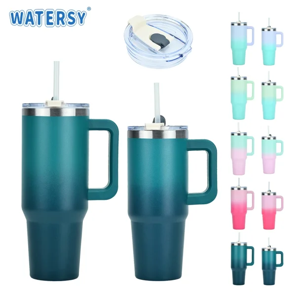 30/40OZ Stainless Steel Thermos Bottle Tumbler with Handle Large Capacity Insulated Cup Portable Gym Water Bottle Sports Kettle 1