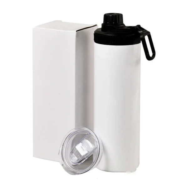 Stainless Steel Blank Space Sublimation Straight Flasks Portable Water Bottle With Cap Coffee Cup Mug Vacuum Insulated Thermos 2