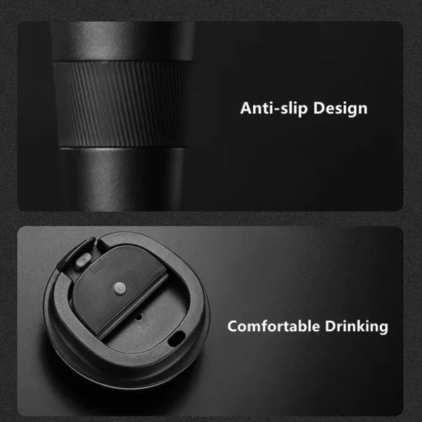 304 Stainless 500ml Steel Vacuum Insulated Water Bottle Anti Slip Coffee Mug Thermal Mug Portable Bottle Office Gift Set 3