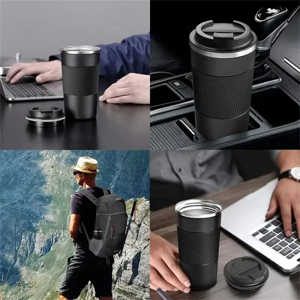 304 Stainless 500ml Steel Vacuum Insulated Water Bottle Anti Slip Coffee Mug Thermal Mug Portable Bottle Office Gift Set 6