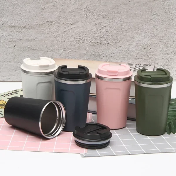 Thermal Mug 380/510ML Coffee Cup Leak-Proof Thermos Bottle Tea Coffee Mug Vacuum Flask Insulated Cups Hot Travel Stainless Steel 2