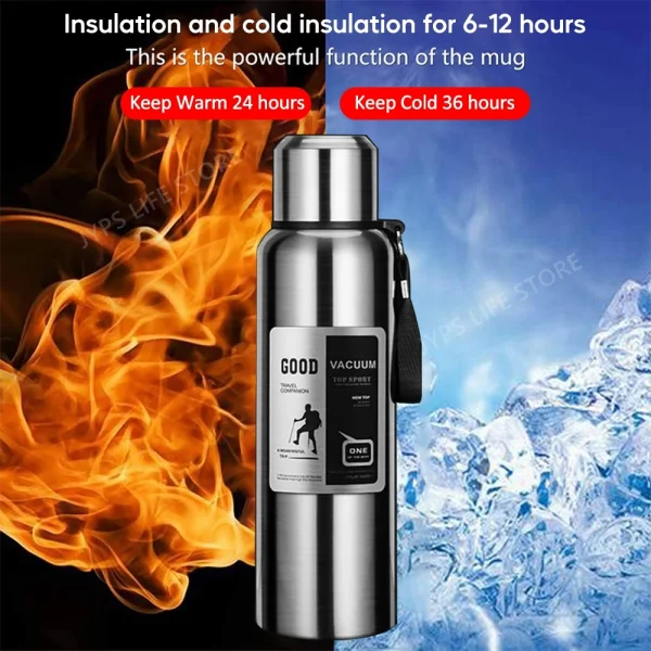 800/1000ML Stainless Steel Thermos Bottle Sport Thermal Water Bottle Keep Cold and Hot Insulated Cup Outdoor Campping Drinkware 3