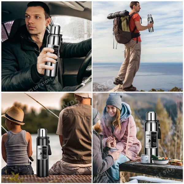 800/1000ML Stainless Steel Thermos Bottle Sport Thermal Water Bottle Keep Cold and Hot Insulated Cup Outdoor Campping Drinkware 6