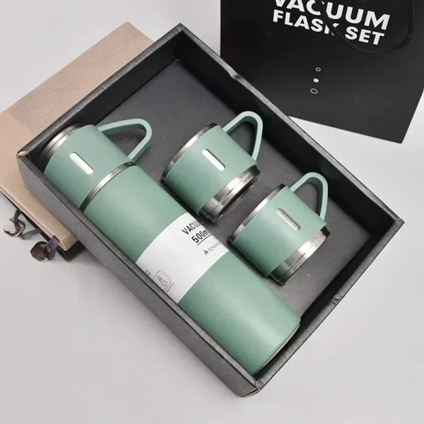 304 Stainless Steel Vacuum Insulated Bottle Gift Set Office Business Style Coffee Mug ThermosBottle Portable Flask 500ML 2