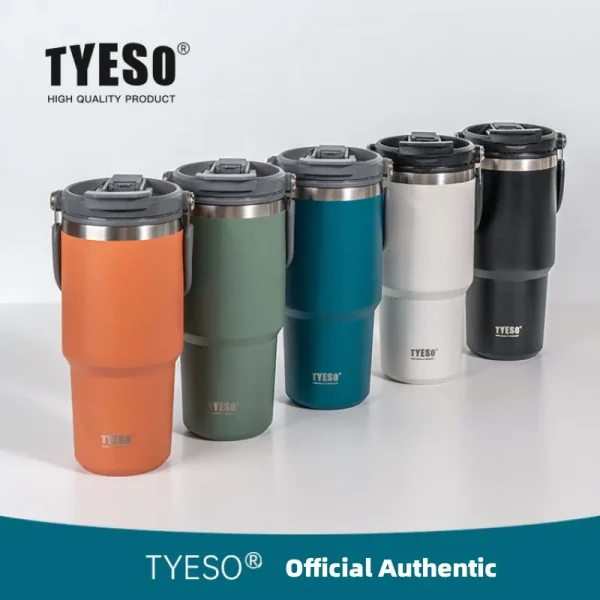 900ML Tyeso Stainless Steel Coffee Cup Cold And Hot Double-layer Insulated Cup Tumbler Thermo Water Bottle Car Travel Mug 2