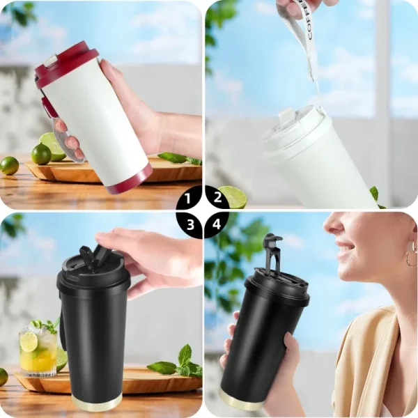 Portable Ceramic Coating Tumbler Durable Stainless Steel Coffee Mug Reusable Double Wall Vacuum Insulated Cups Exquisite Gifts 6