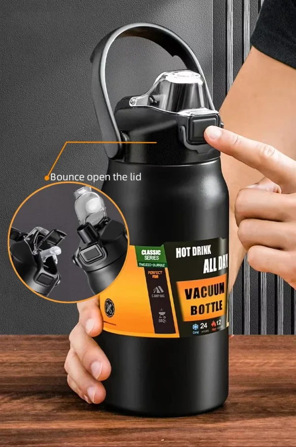 304 Stainless Steel Thermal Mug Outdoor Thermos Portable Tumbler Vacuum Flasks Cold and Hot Sports Water Bottle with Straw 1