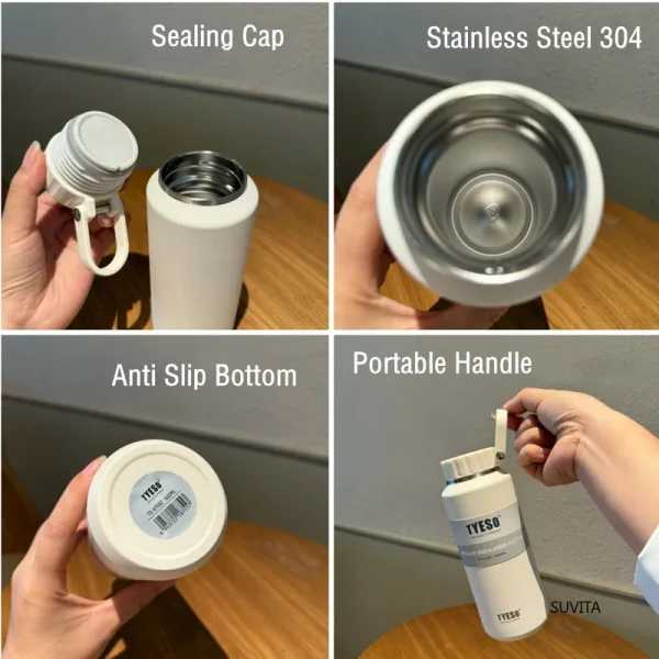 Tyeso 500/710ML Thermos Bottle Stainless Steel Car Thermal Cup Sports Water Bottles Keeps Cold and Heat Coffee Cup Thermal Mug 4