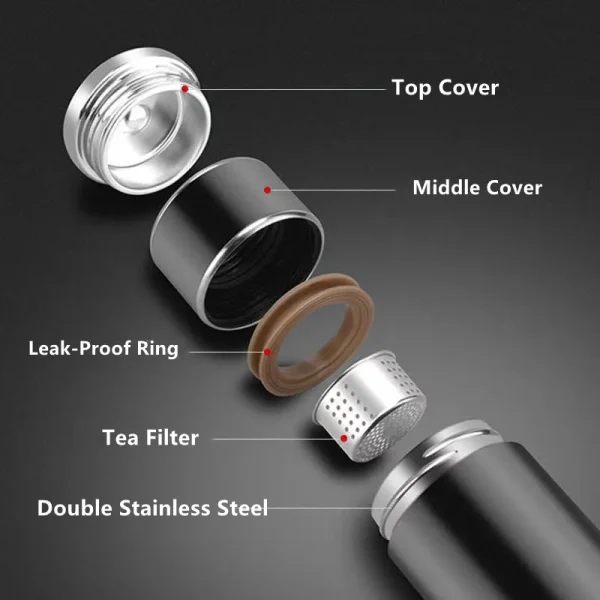 420ml Double Stainless Steel 304 Tea Vacuum Flask With Filter Leak-Proof Business Style Thermos Mug Thermal Water Bottle Tumbler 3