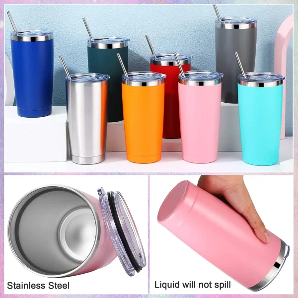 20oz stainless steel car cup, double-layer stainless steel thermos cup, portable car ice-cold cup 2