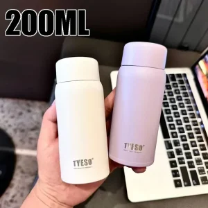 TYESO 200ml Stainless Steel Thermos Cup Cute Insulated Tumbler for Coffee & Water Portable Leak-Proof Thermal Bottle for Travel 1