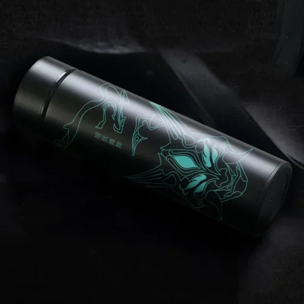 Genshin Vacuum Flask Water Bottles LED Temperature Display Stainless Steel Coffee Mugs Game Zhongli Xiao Anime Thermos Cups 4