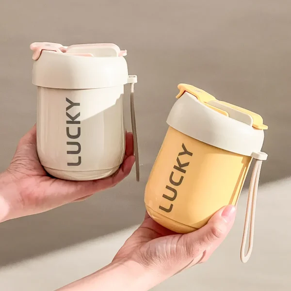 WORTHBUY 316 Stainless Steel Water Cup With Straw Detachable Double Wall Insulated Milk Coffee Mug Sealed Drinking Cup For Kids 1