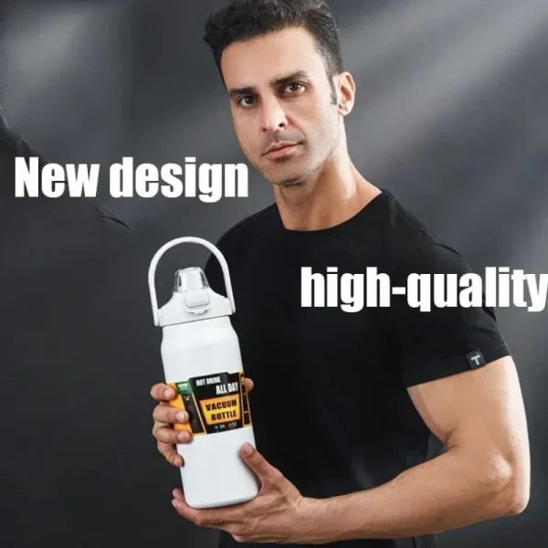 * 2025 Cold and Hot Thermos with with Straw 304 Stainless Steel Thermal Mug Tumbler Vacuum Flasks Coffee Cup Sports Water Bottle 2