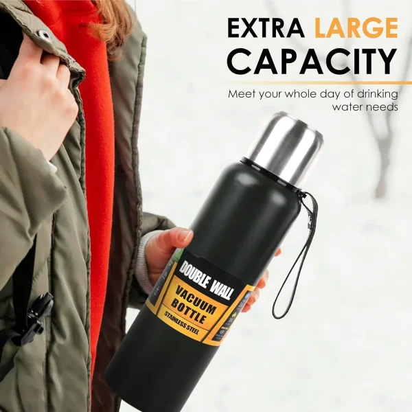Vacuum Insulated Thermos Water Bottle Large Capacity 500/1000/1500ml Thermal Bottle 304 Stainless Steel Hot Cold Water Flask 4