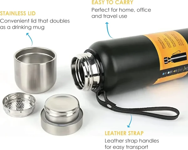 Vacuum Insulated Thermos Water Bottle Large Capacity 500/1000/1500ml Thermal Bottle 304 Stainless Steel Hot Cold Water Flask 6