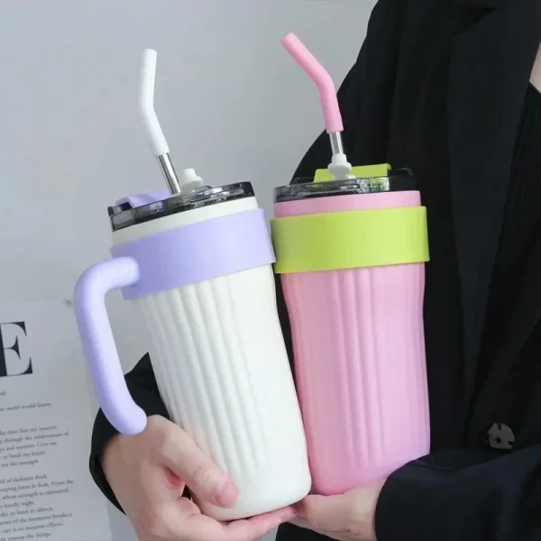 860ML Stainless Steel Thermo Bottle Large Capacity Coffee Cup Sport Insulated Cup Portable Tumbler Vacuum Flasks Car Thermal Cup 2