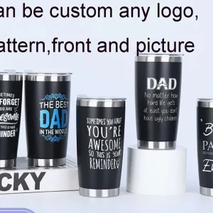 Custom Logo Pattern Stainless Steel Tumblers Vacuum Flasks Travel Glass Coffee Mug Double Wall Water Thermos Bottle Car Cup 1