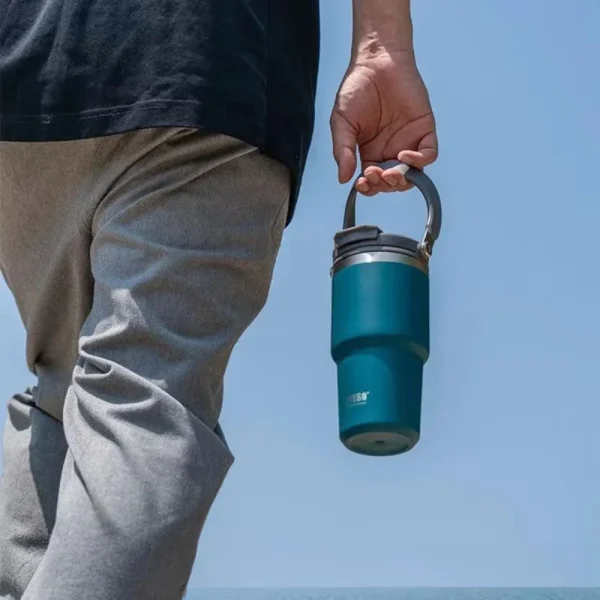 Tyeso Coffee Cup Thermos Bottle Stainless Steel 900ml Portable Car Cup Stainless Sports Water Bottle with Handle Cover Vacuum St 1