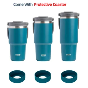 Tyeso 900ml 1200ml Tumbler with Coaster Coffee Cup Stainless Steel Vacuum Thermal Insulated Iced Mug Large Capacity 20 30 40 oz 1