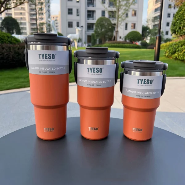 Tyeso 900ml 1200ml Tumbler with Coaster Coffee Cup Stainless Steel Vacuum Thermal Insulated Iced Mug Large Capacity 20 30 40 oz 6