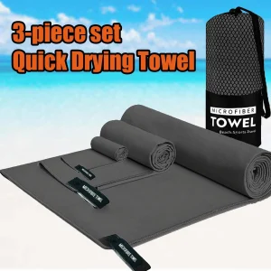 3 Size Pack Quick Dry Towel - Of Lightweight Microfiber Travel Towels Towel Set For Camping, Beach,Gym,Sports,Yoga & Swim Use 1