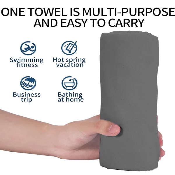 3 Size Pack Quick Dry Towel - Of Lightweight Microfiber Travel Towels Towel Set For Camping, Beach,Gym,Sports,Yoga & Swim Use 4