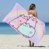 Beach Towel Microfiber Sand Free Quick Dry Soft Sandproof Pool Towels Gift for P-PUSHEEN Cat Women Travel Gym Shower Camping 1