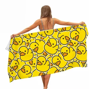 Extra Large Quick-drying Microfiber Beach Towel with Chic Duck Design - Super Absorbent, Lightweight and Stylish Beach Towel 1
